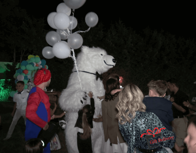 White Bear for Children's Kids Parties in Athens. Order a greeting from a polar bear in Athens. Polar bear for birthday. polar bear in Athens. Order a Polar Bear for children's kids parties. Animator White Polar Bear for a Children's kids Party in Athens. Mascotte White Polar Bear at a kids children's party. Gift Delivery.